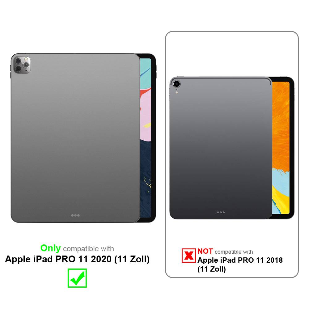 Cadorabo Schutzhülle für Apple iPad PRO 11 2020 (11 Zoll) Tablet Hülle in Rosa Etui Case Cover Tasche Auto Wake up