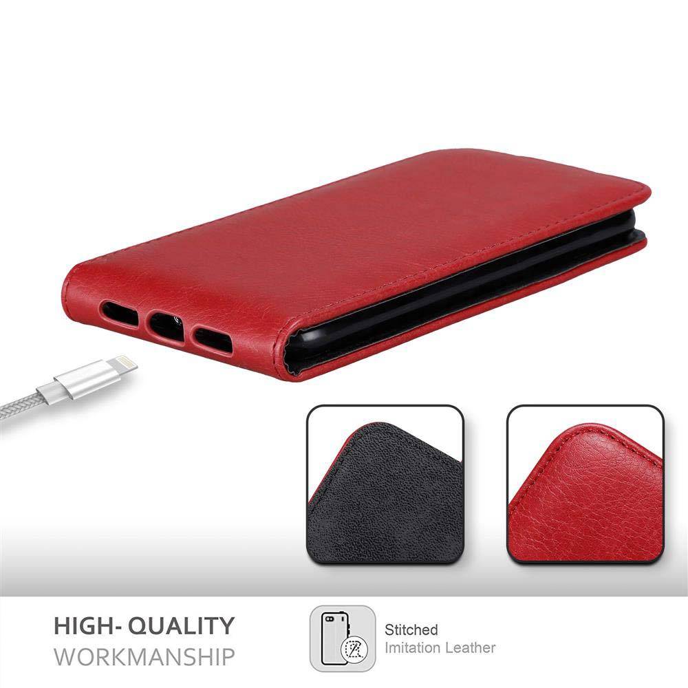 Cadorabo Hülle für Apple iPhone XS MAX Schutz Hülle in Rot Flip Etui Handyhülle Case Cover