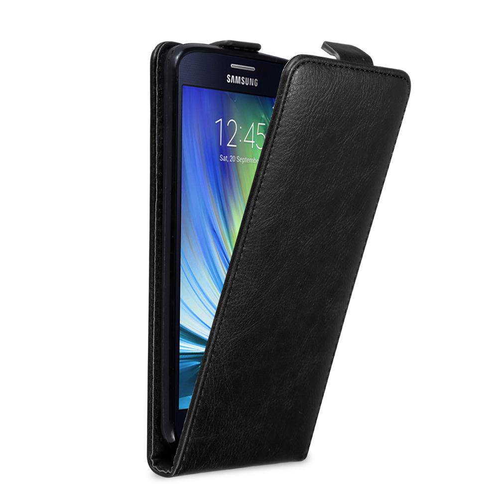 Cadorabo Hülle für Samsung Galaxy A8 2015 Schutz Hülle in Schwarz Flip Etui Handyhülle Case Cover