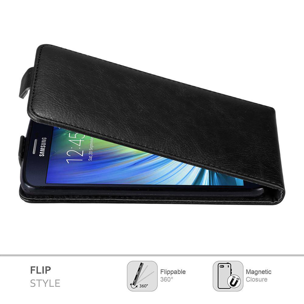 Cadorabo Hülle für Samsung Galaxy A8 2015 Schutz Hülle in Schwarz Flip Etui Handyhülle Case Cover