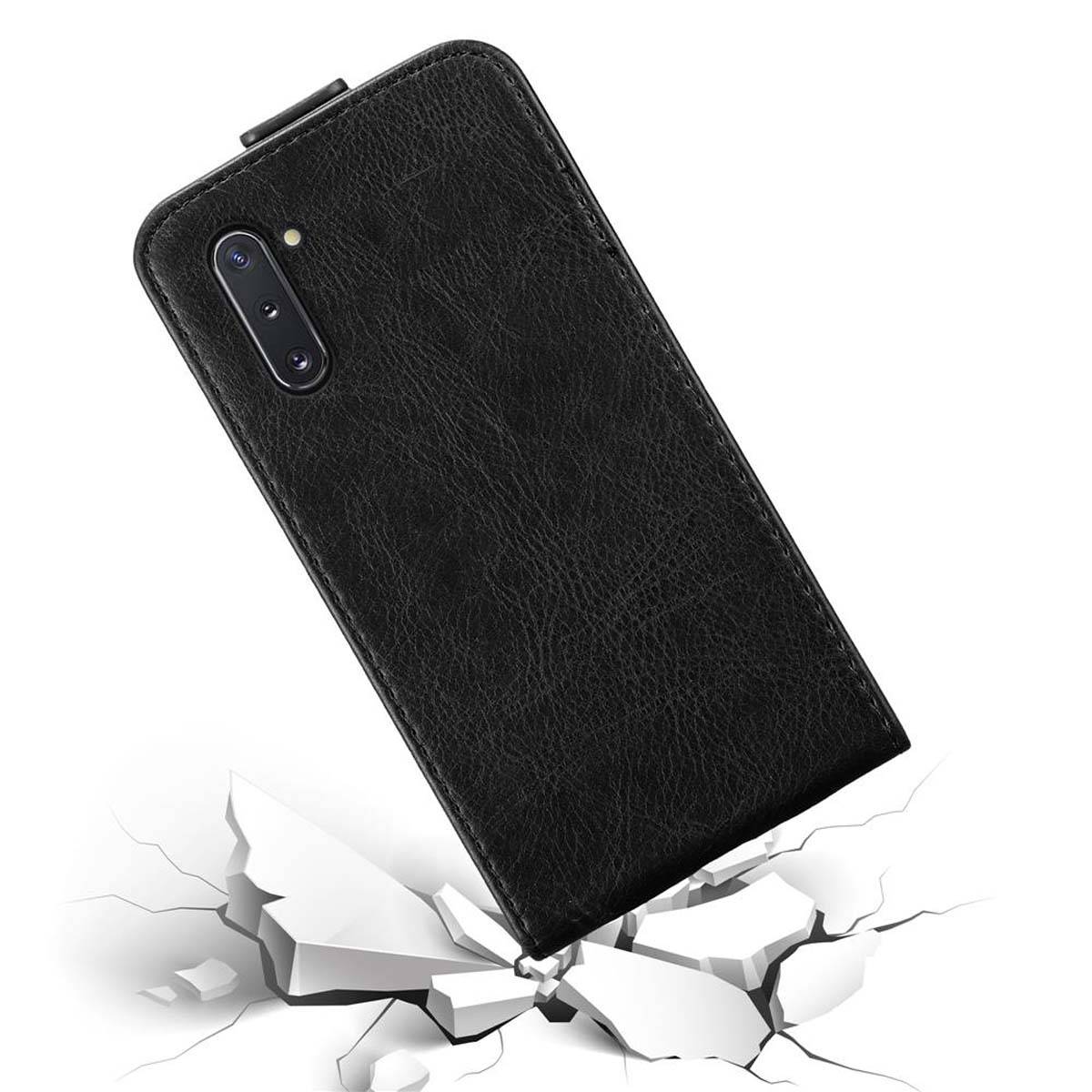 Cadorabo Hülle für Samsung Galaxy NOTE 10 Schutz Hülle in Schwarz Flip Etui Handyhülle Case Cover