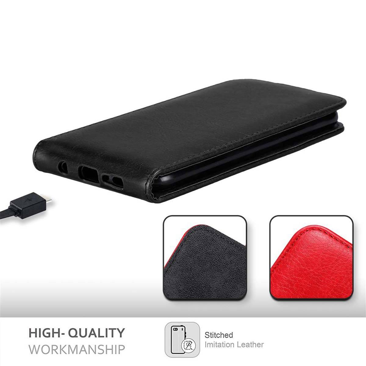 Cadorabo Hülle für Samsung Galaxy NOTE 10 Schutz Hülle in Schwarz Flip Etui Handyhülle Case Cover