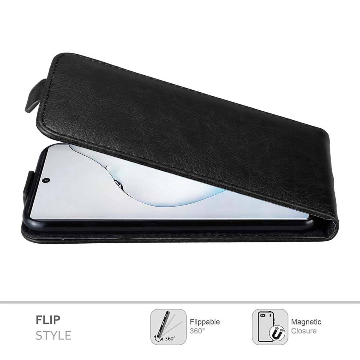 Cadorabo Hülle für Samsung Galaxy NOTE 10 Schutz Hülle in Schwarz Flip Etui Handyhülle Case Cover