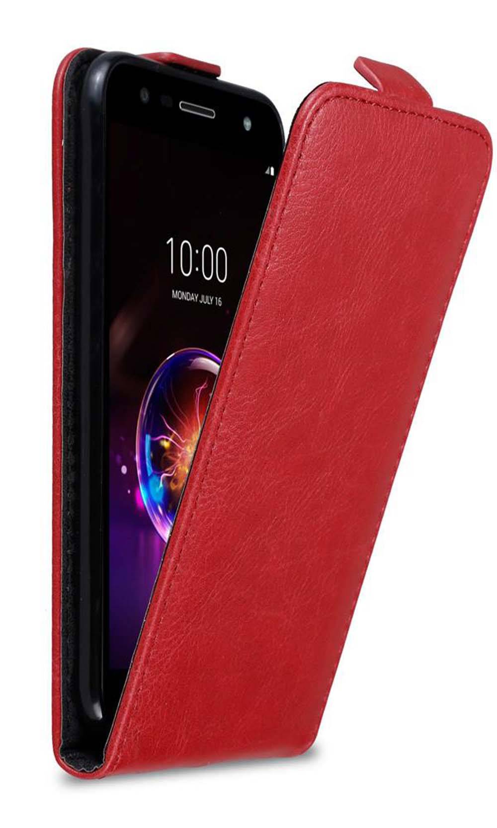 Cadorabo Hülle für LG X POWER 3 Schutz Hülle in Rot Flip Etui Handyhülle Case Cover
