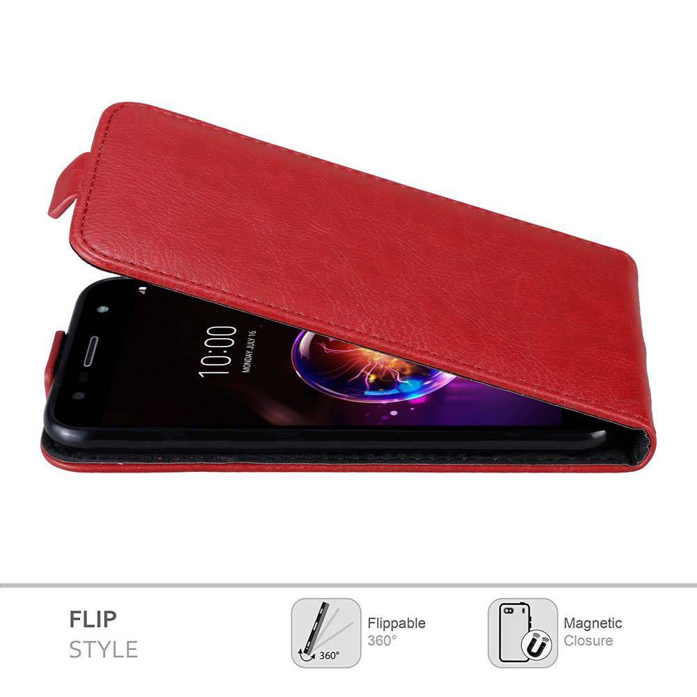 Cadorabo Hülle für LG X POWER 3 Schutz Hülle in Rot Flip Etui Handyhülle Case Cover