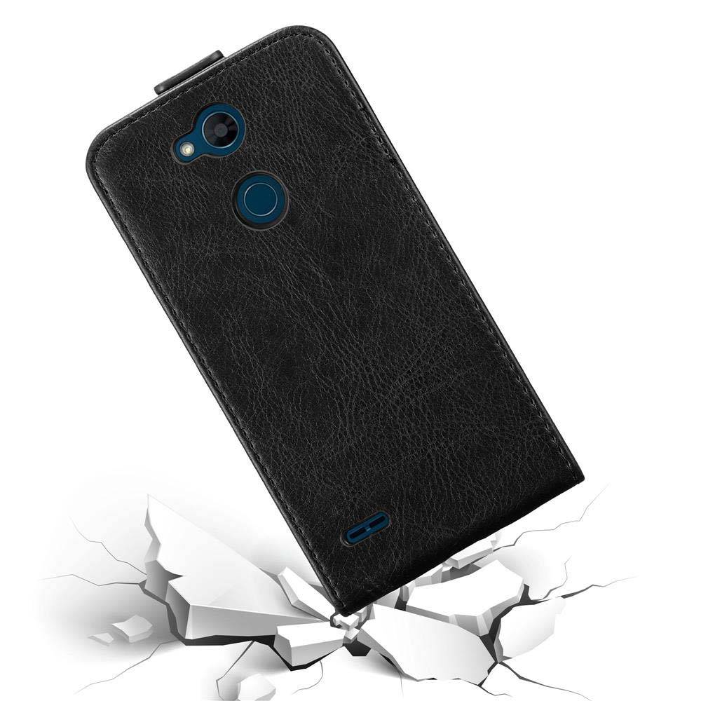 Cadorabo Hülle für LG X POWER 3 Schutz Hülle in Schwarz Flip Etui Handyhülle Case Cover