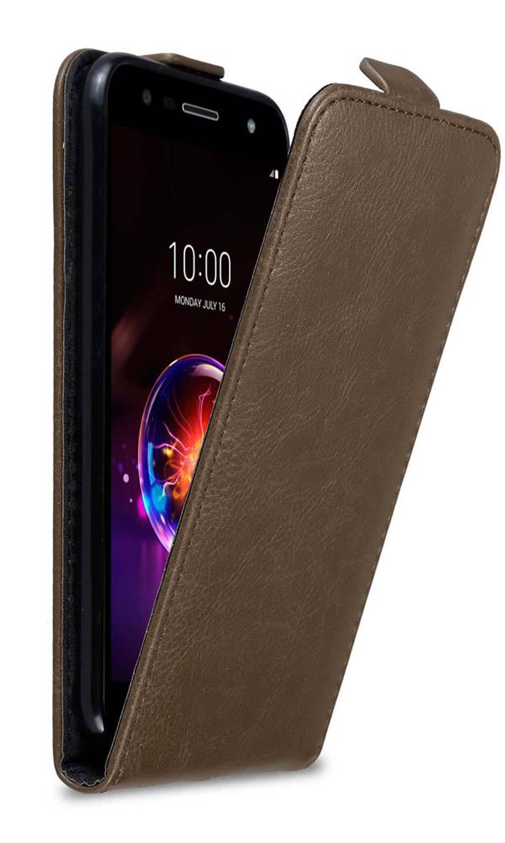 Cadorabo Hülle für LG X POWER 3 Schutz Hülle in Braun Flip Etui Handyhülle Case Cover