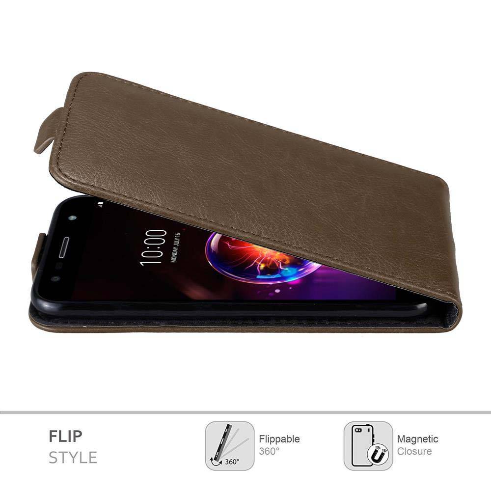 Cadorabo Hülle für LG X POWER 3 Schutz Hülle in Braun Flip Etui Handyhülle Case Cover