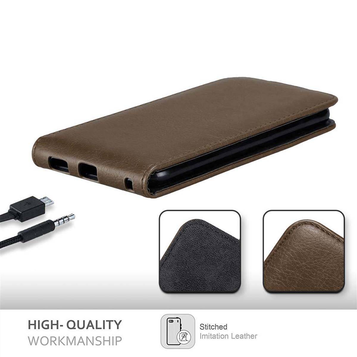 Cadorabo Hülle für Sony Xperia XA ULTRA Schutz Hülle in Braun Flip Etui Handyhülle Case Cover