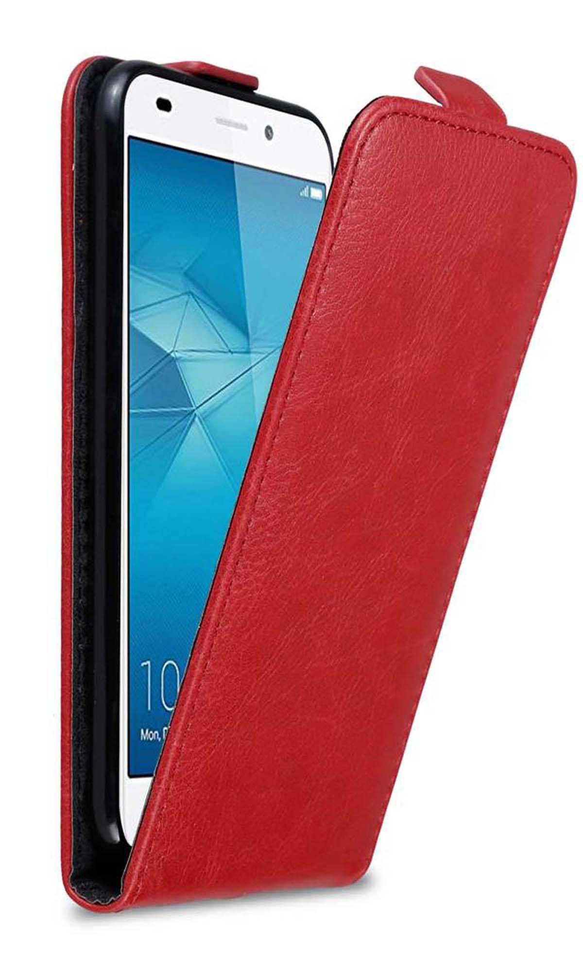 Cadorabo Hülle für Honor 5C Schutz Hülle in Rot Flip Etui Handyhülle Case Cover
