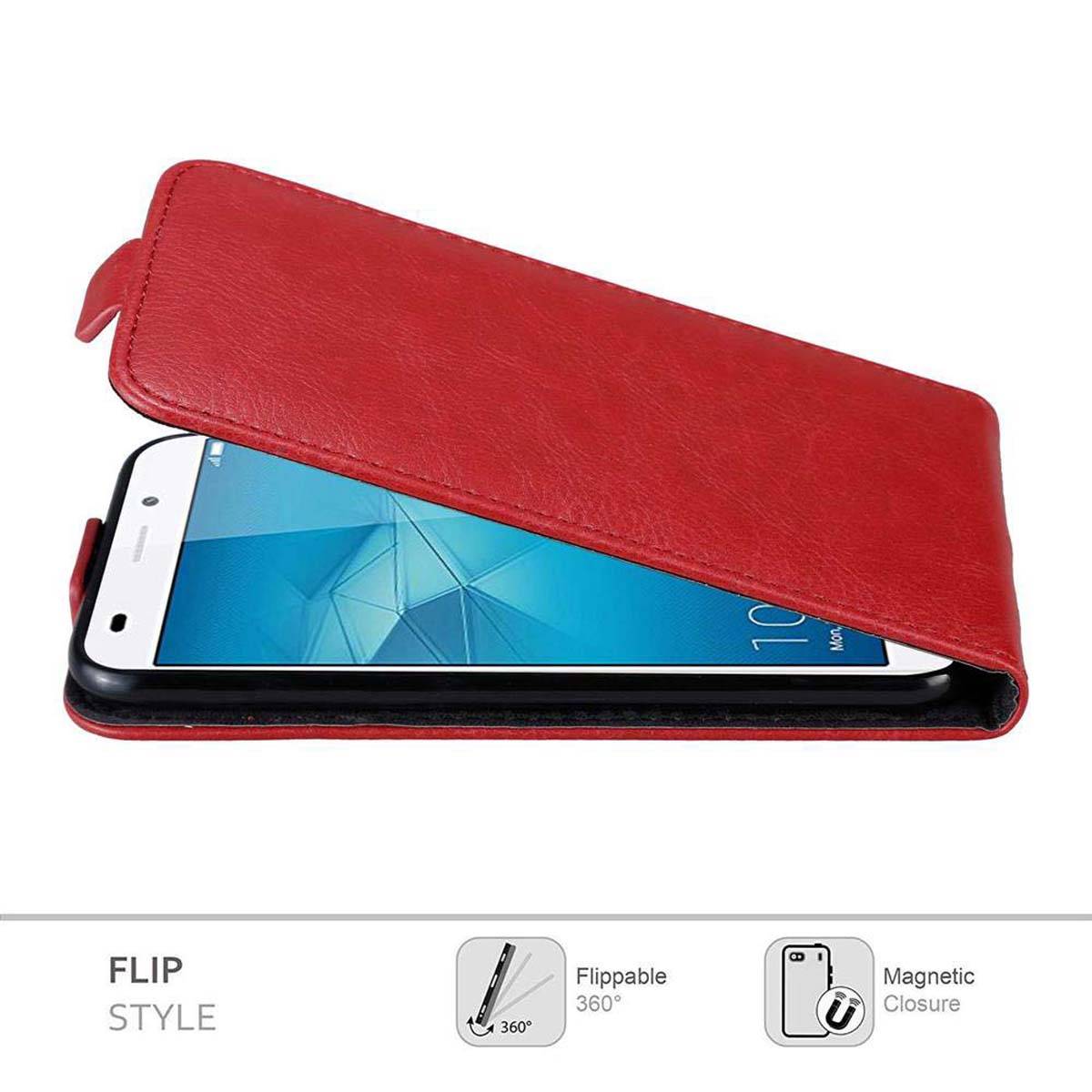 Cadorabo Hülle für Honor 5C Schutz Hülle in Rot Flip Etui Handyhülle Case Cover