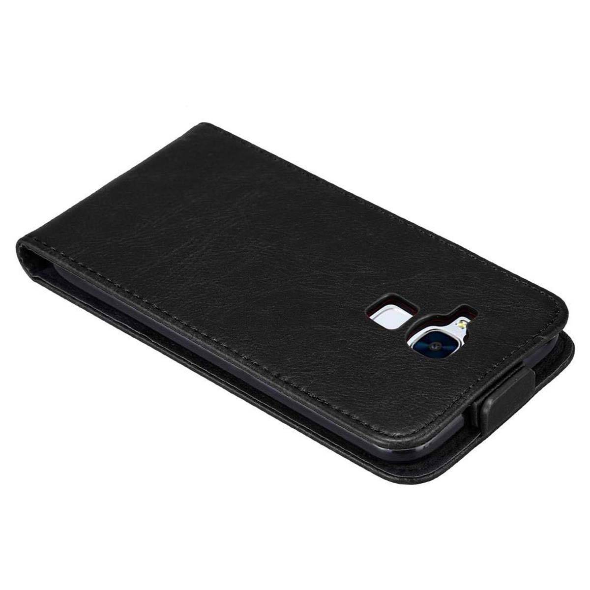 Cadorabo Hülle für Honor 5C Schutz Hülle in Schwarz Flip Etui Handyhülle Case Cover