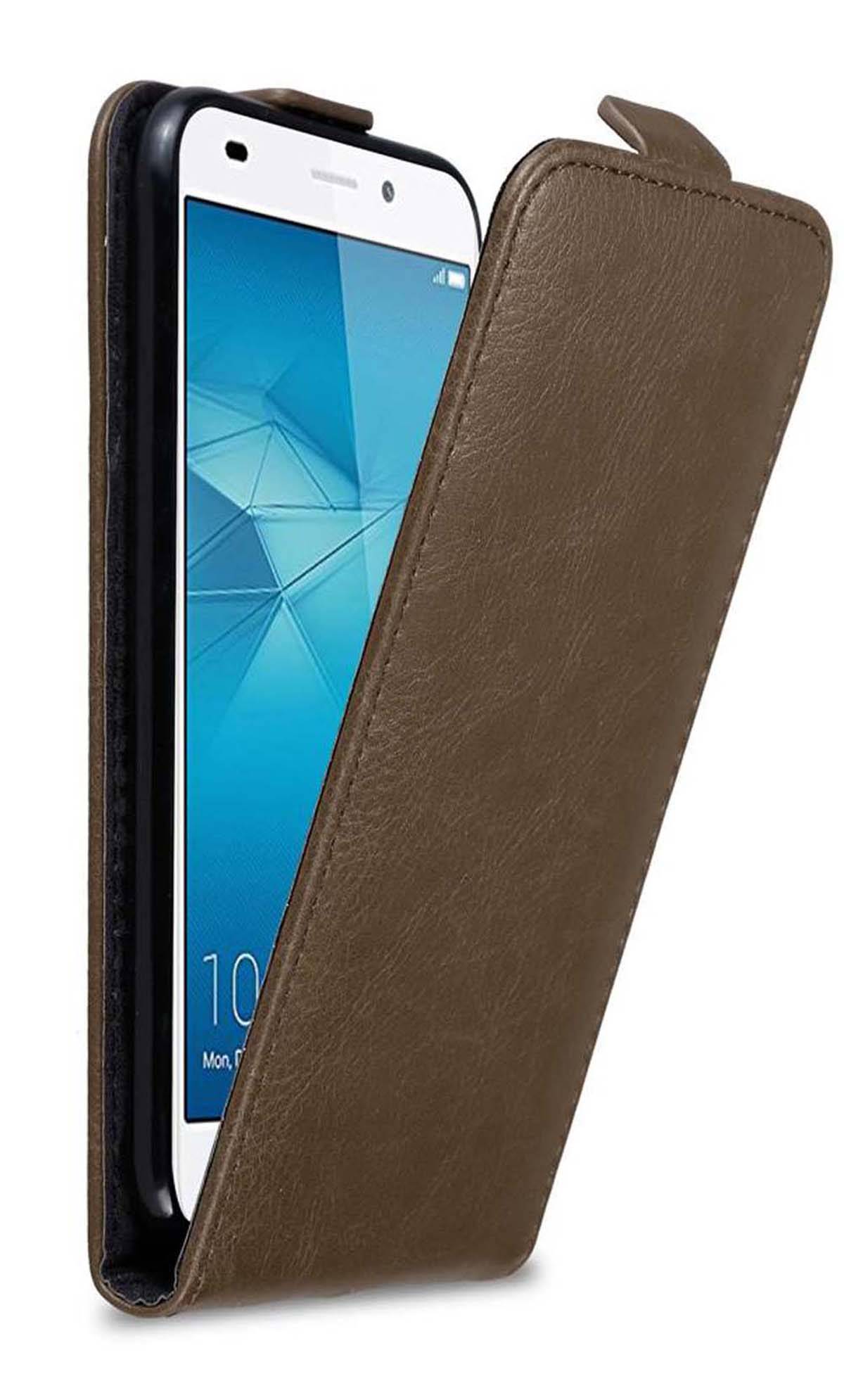 Cadorabo Hülle für Honor 5C Schutz Hülle in Braun Flip Etui Handyhülle Case Cover