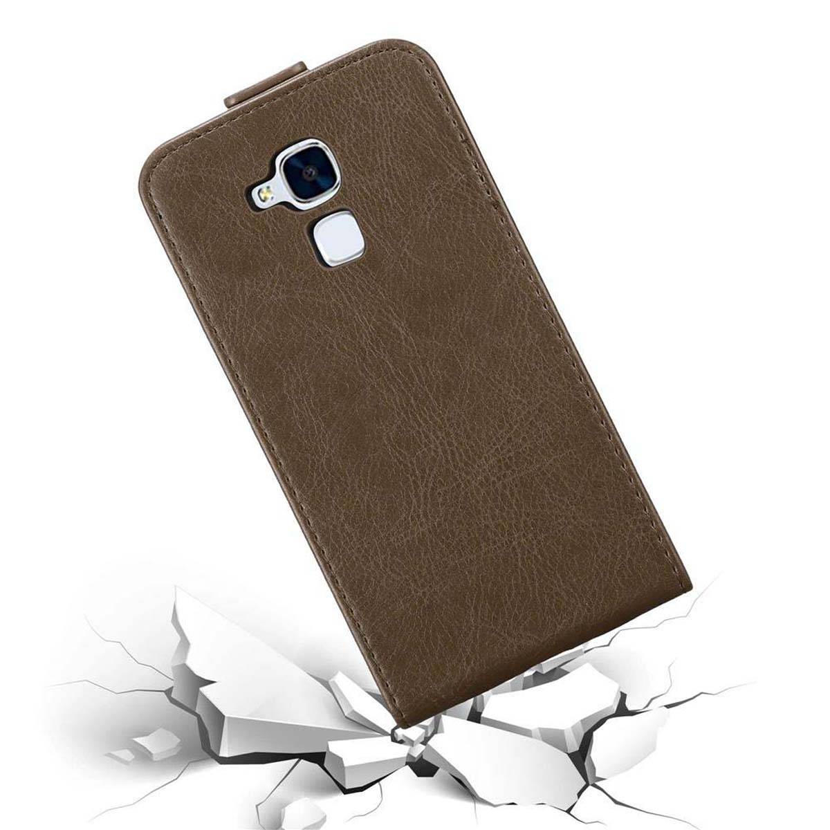 Cadorabo Hülle für Honor 5C Schutz Hülle in Braun Flip Etui Handyhülle Case Cover