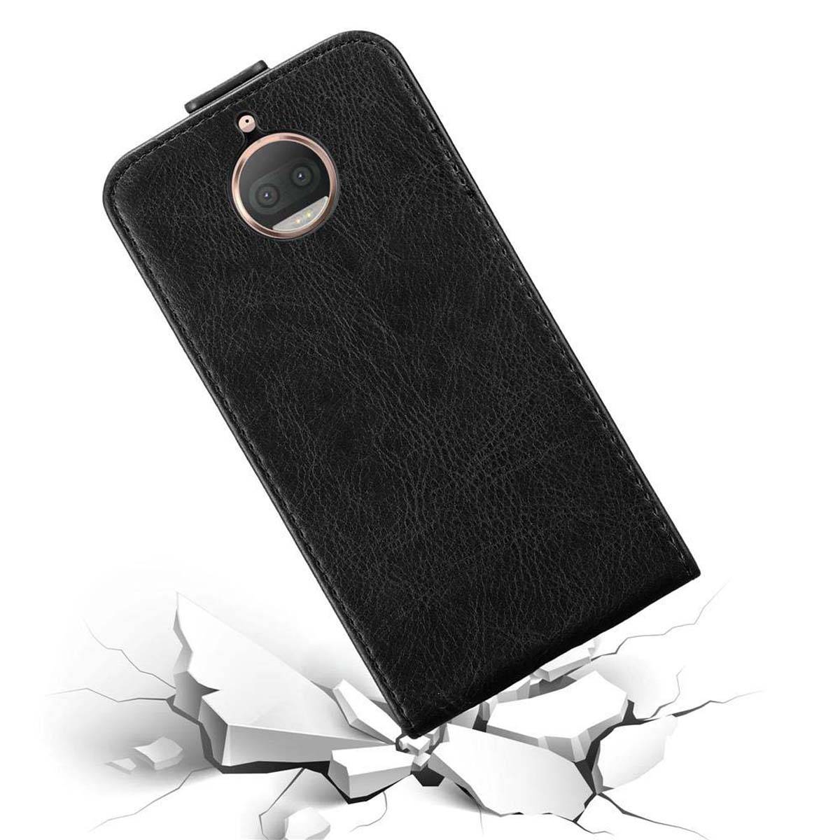 Cadorabo Hülle für Motorola MOTO G5S PLUS Schutz Hülle in Schwarz Flip Etui Handyhülle Case Cover