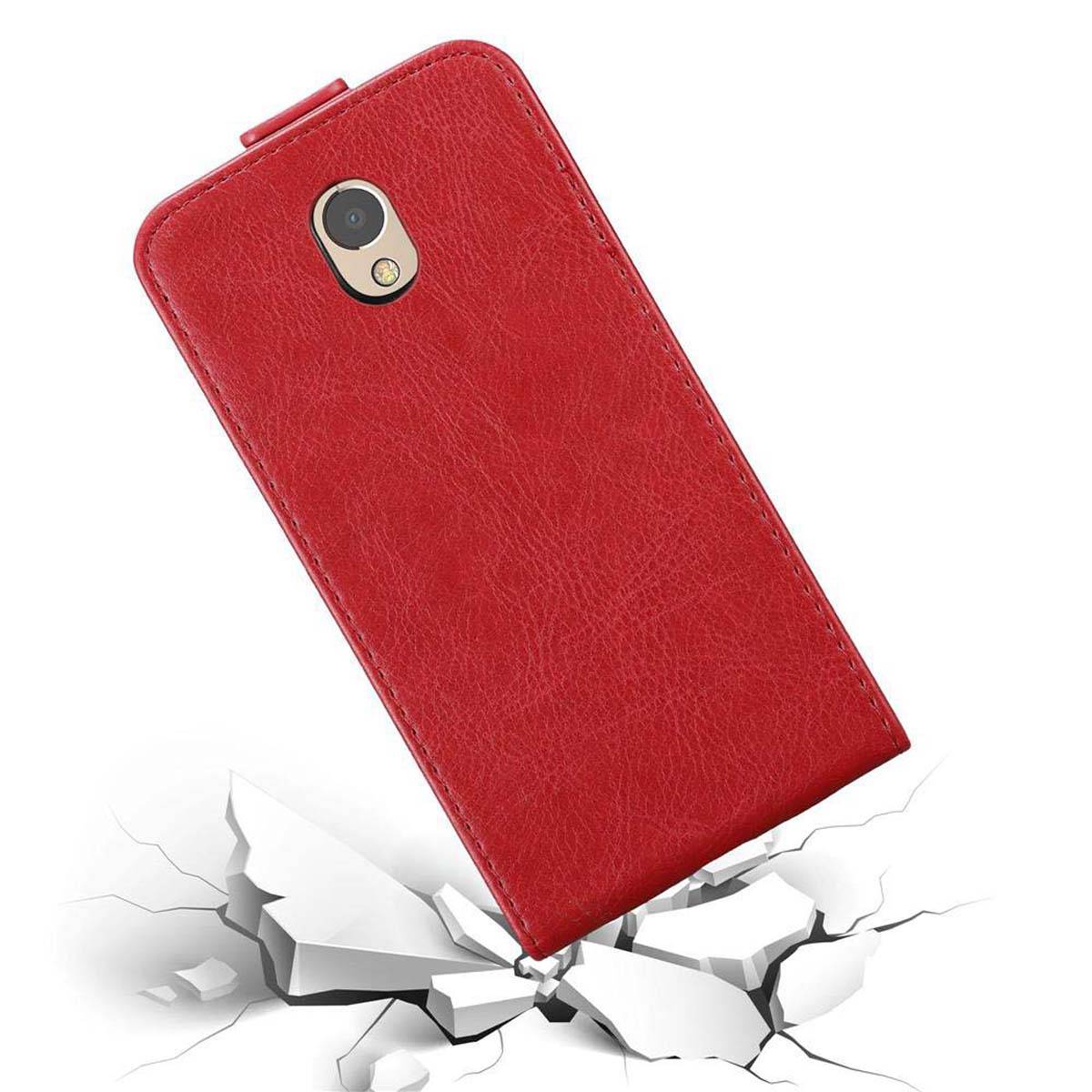 Cadorabo Hülle für Lenovo P2 Schutz Hülle in Rot Flip Etui Handyhülle Case Cover
