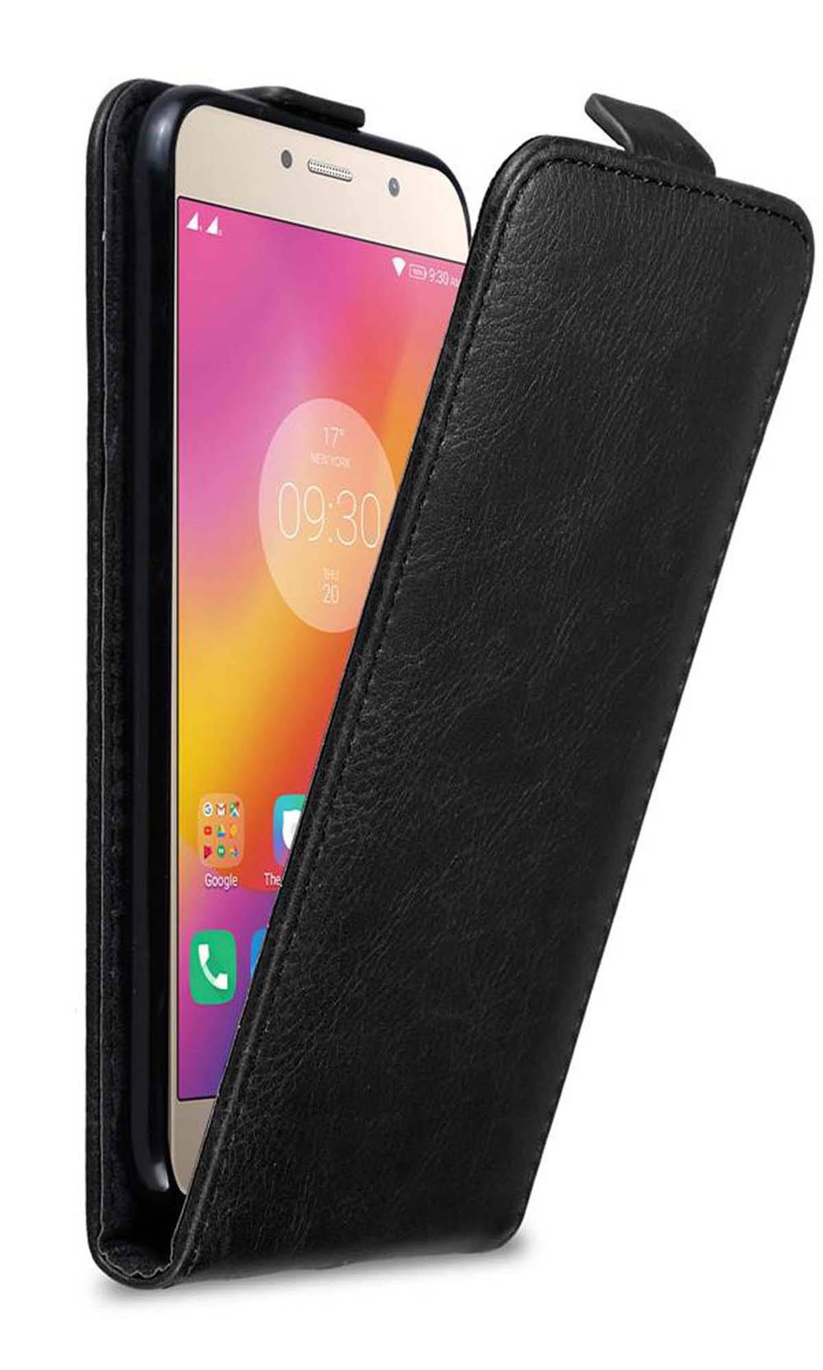 Cadorabo Hülle für Lenovo P2 Schutz Hülle in Schwarz Flip Etui Handyhülle Case Cover