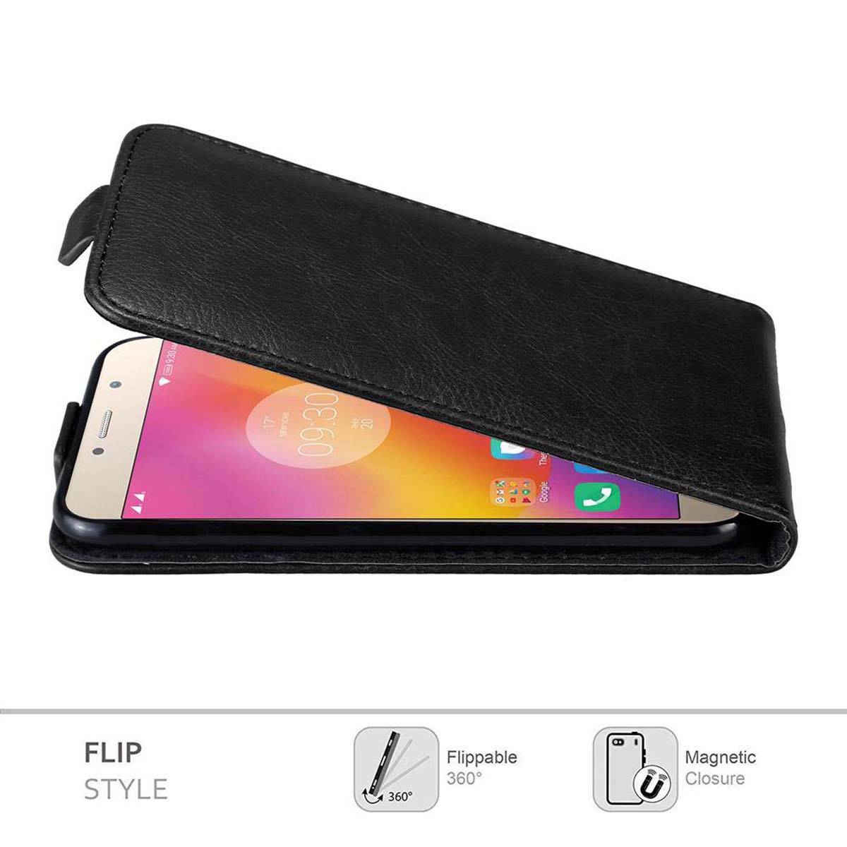Cadorabo Hülle für Lenovo P2 Schutz Hülle in Schwarz Flip Etui Handyhülle Case Cover