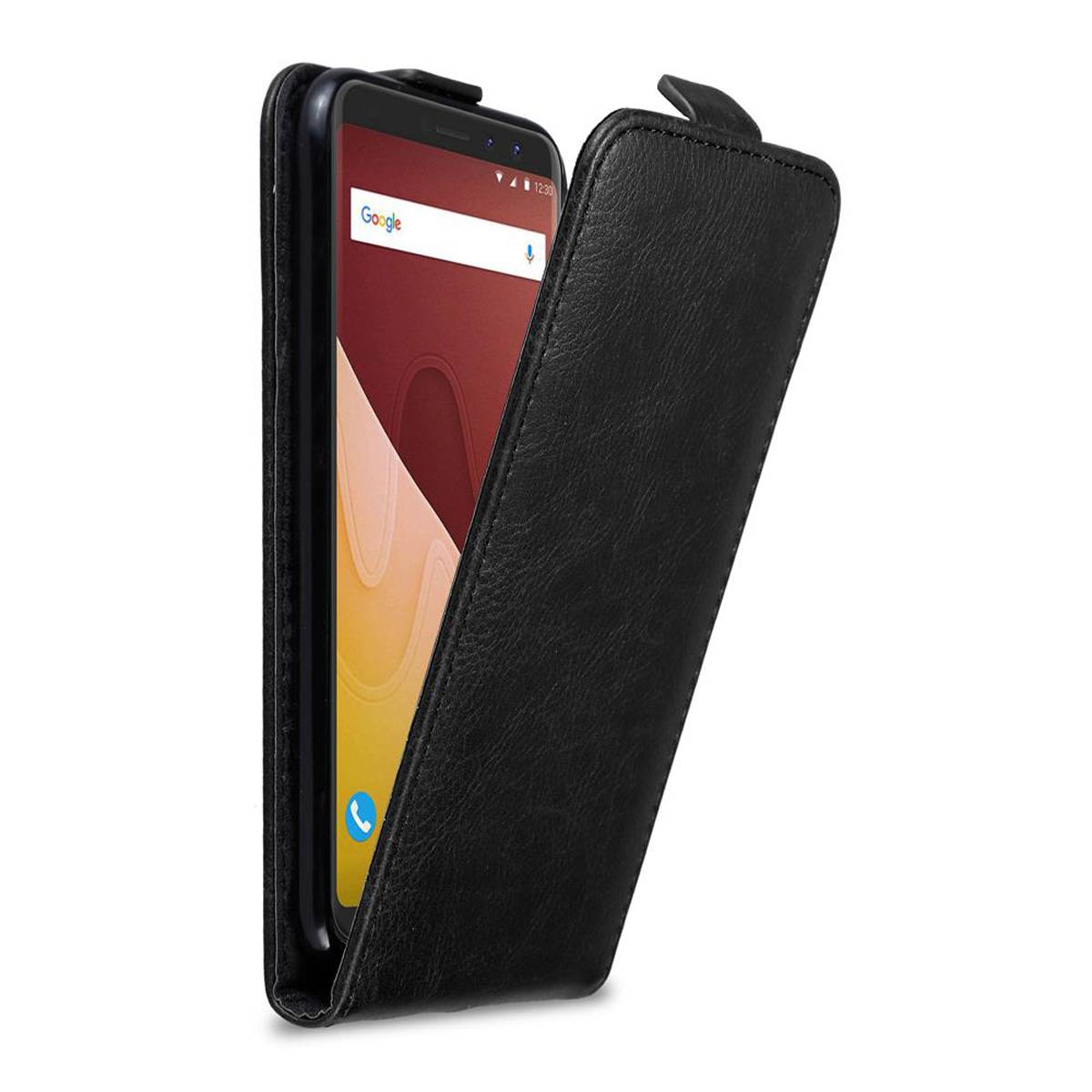 Cadorabo Hülle für WIKO VIEW PRIME Schutz Hülle in Schwarz Flip Etui Handyhülle Case Cover