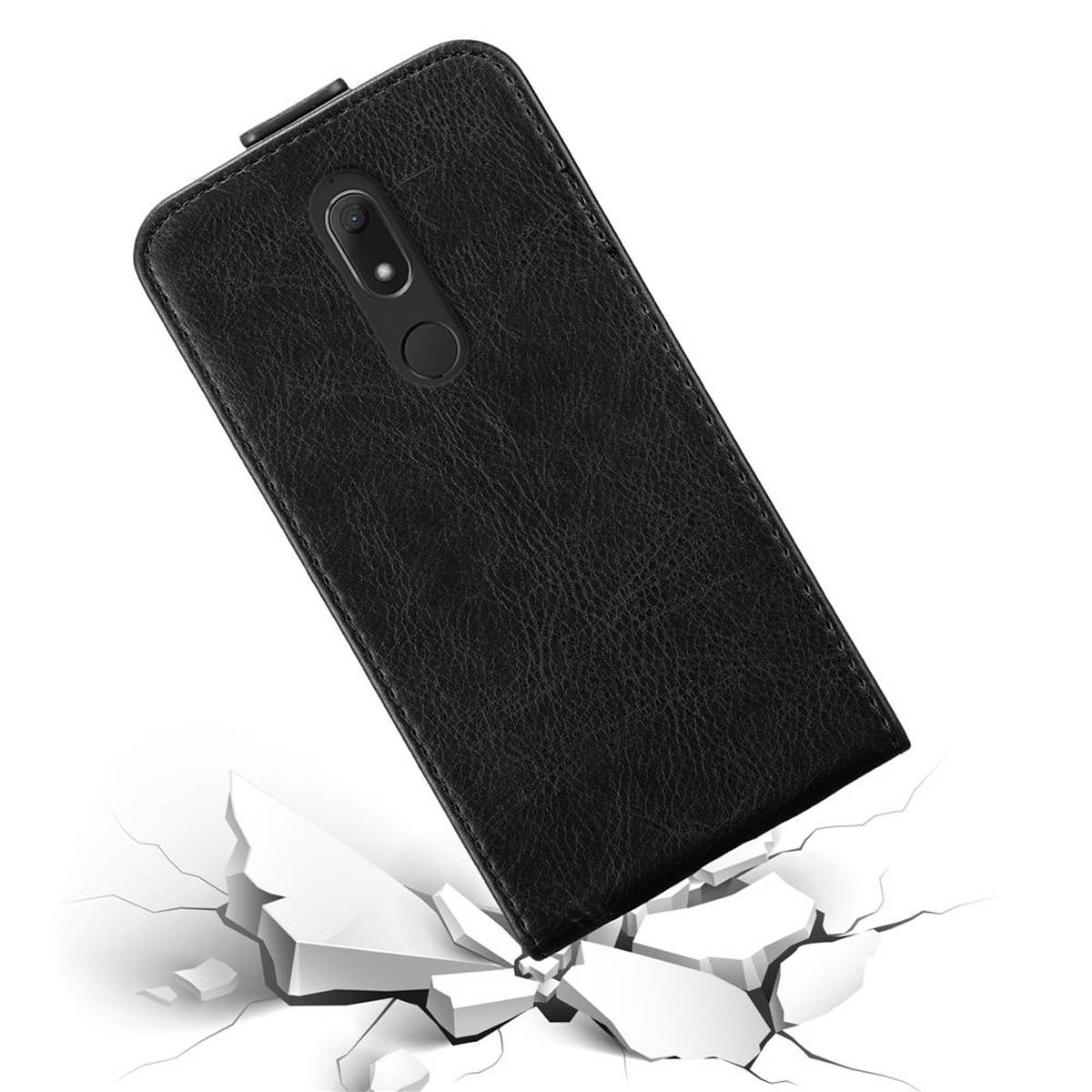 Cadorabo Hülle für WIKO VIEW PRIME Schutz Hülle in Schwarz Flip Etui Handyhülle Case Cover