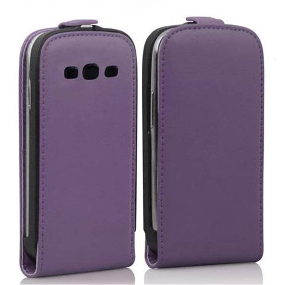 Cadorabo Hülle für Samsung Galaxy S3 / S3 NEO Hülle in FLIEDER VIOLETT - Handyhülle im Flip Design aus glattem Textilleder - Case Cover Schutzhül