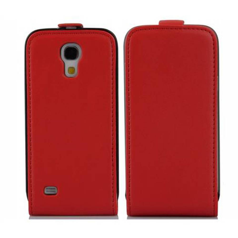 Cadorabo Hülle für Samsung Galaxy S4 MINI Schutzhülle in Rot Flip Handyhülle Case Cover Etui Kunstleder