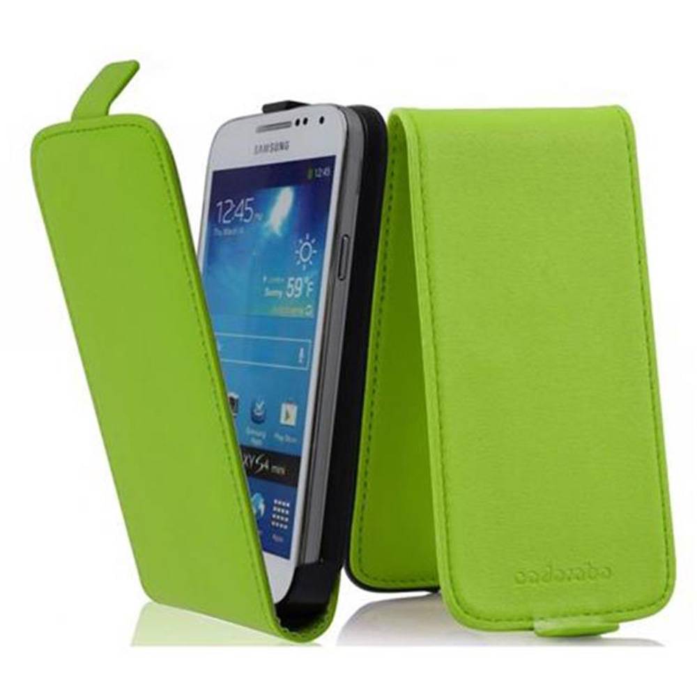 Cadorabo Hülle für Samsung Galaxy S4 MINI Schutzhülle in Grün Flip Handyhülle Case Cover Etui Kunstleder