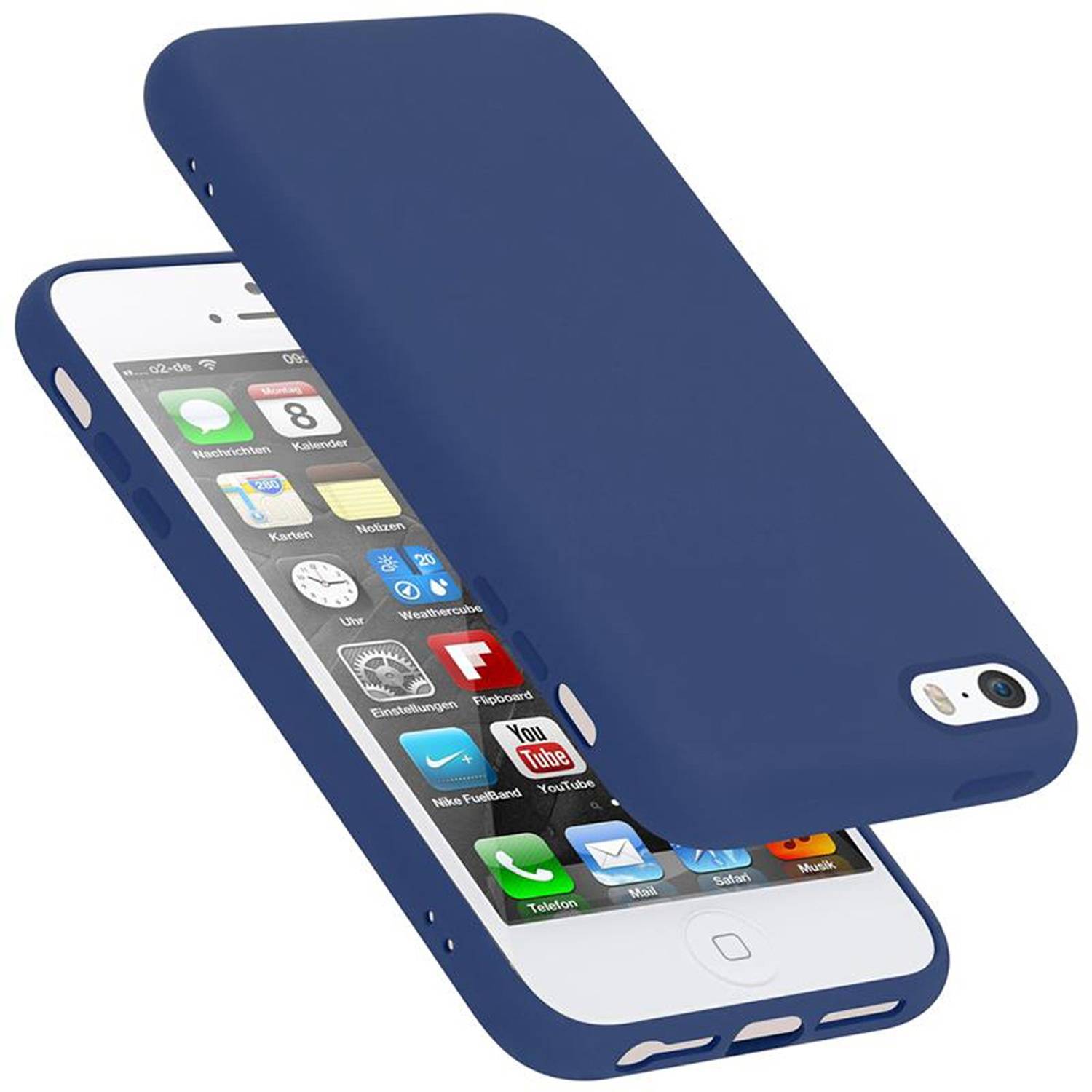 Cadorabo Schutzhülle für Apple iPhone 5 / 5S / SE 2016 Hülle in Blau Handyhülle Case Cover TPU Etui