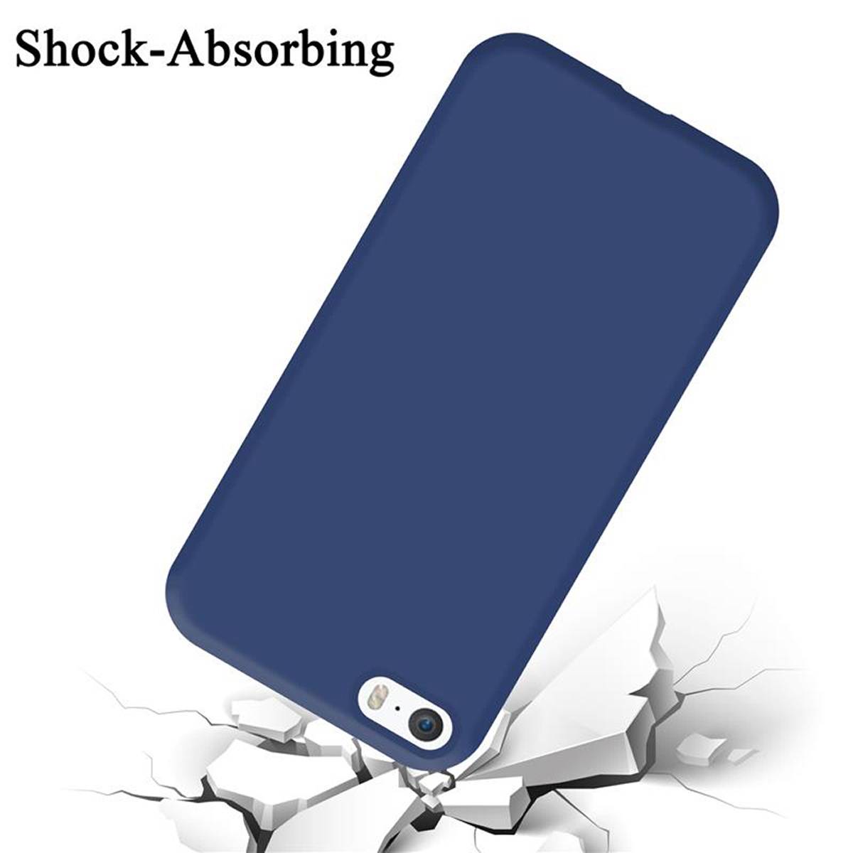 Cadorabo Schutzhülle für Apple iPhone 5 / 5S / SE 2016 Hülle in Blau Handyhülle Case Cover TPU Etui