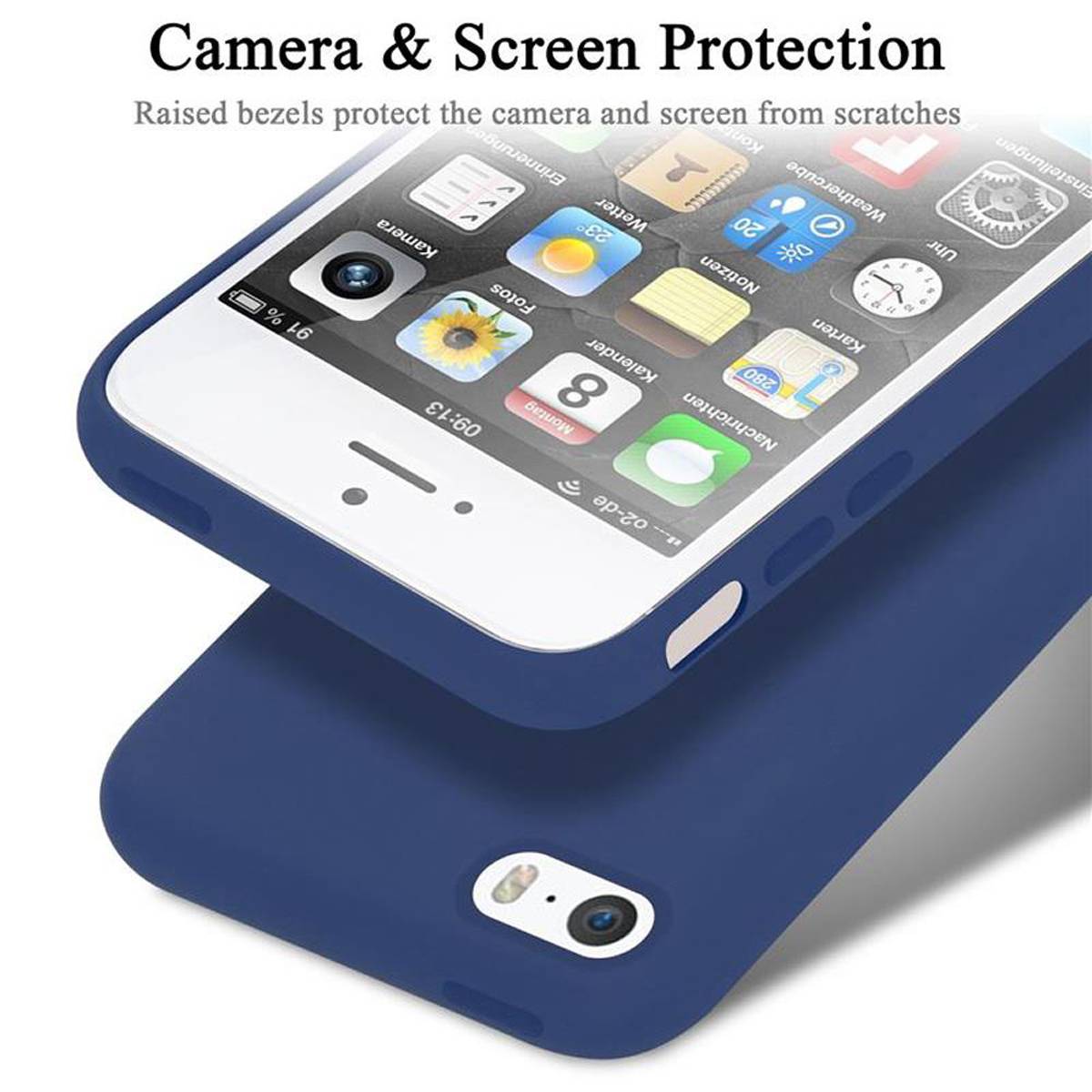 Cadorabo Schutzhülle für Apple iPhone 5 / 5S / SE 2016 Hülle in Blau Handyhülle Case Cover TPU Etui