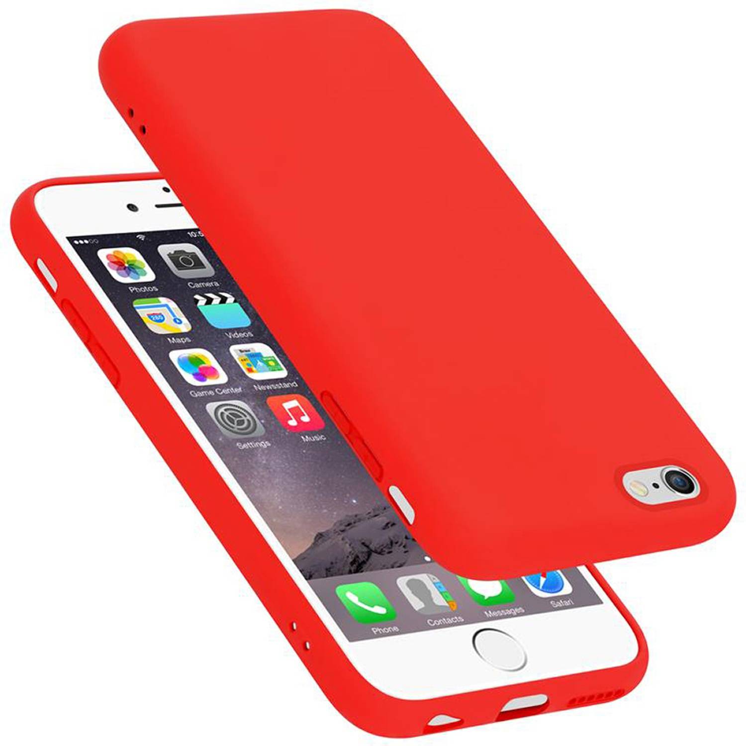 Cadorabo Schutzhülle für Apple iPhone 6 / 6S Hülle in Rot Handyhülle Case Cover TPU Etui