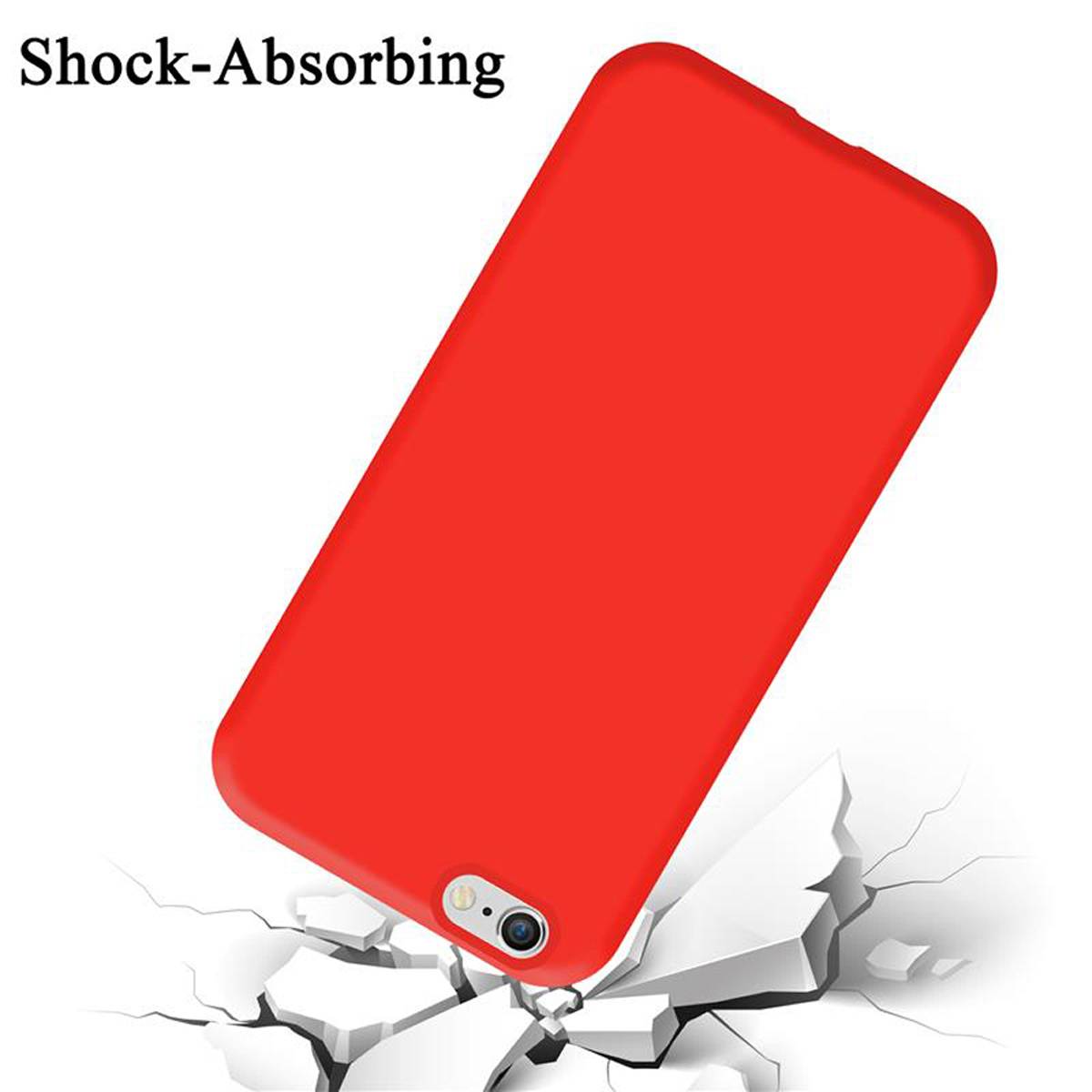 Cadorabo Schutzhülle für Apple iPhone 6 / 6S Hülle in Rot Handyhülle Case Cover TPU Etui