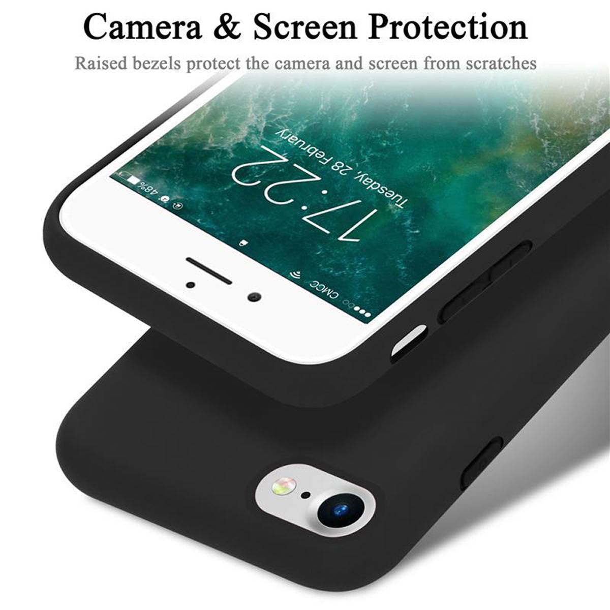 Cadorabo Schutzhülle für Apple iPhone 7 / 7S / 8 / SE 2020 Hülle in Rot Handyhülle Case Cover TPU Etui