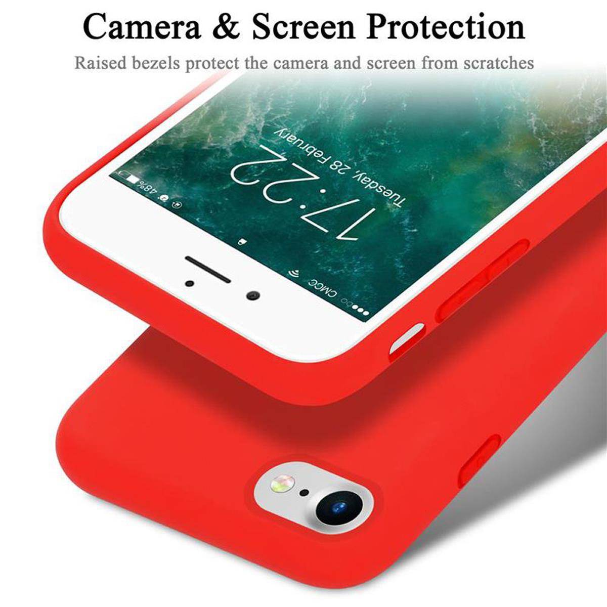 Cadorabo Schutzhülle für Apple iPhone 7 / 7S / 8 / SE 2020 Hülle in Blau Handyhülle Case Cover TPU Etui