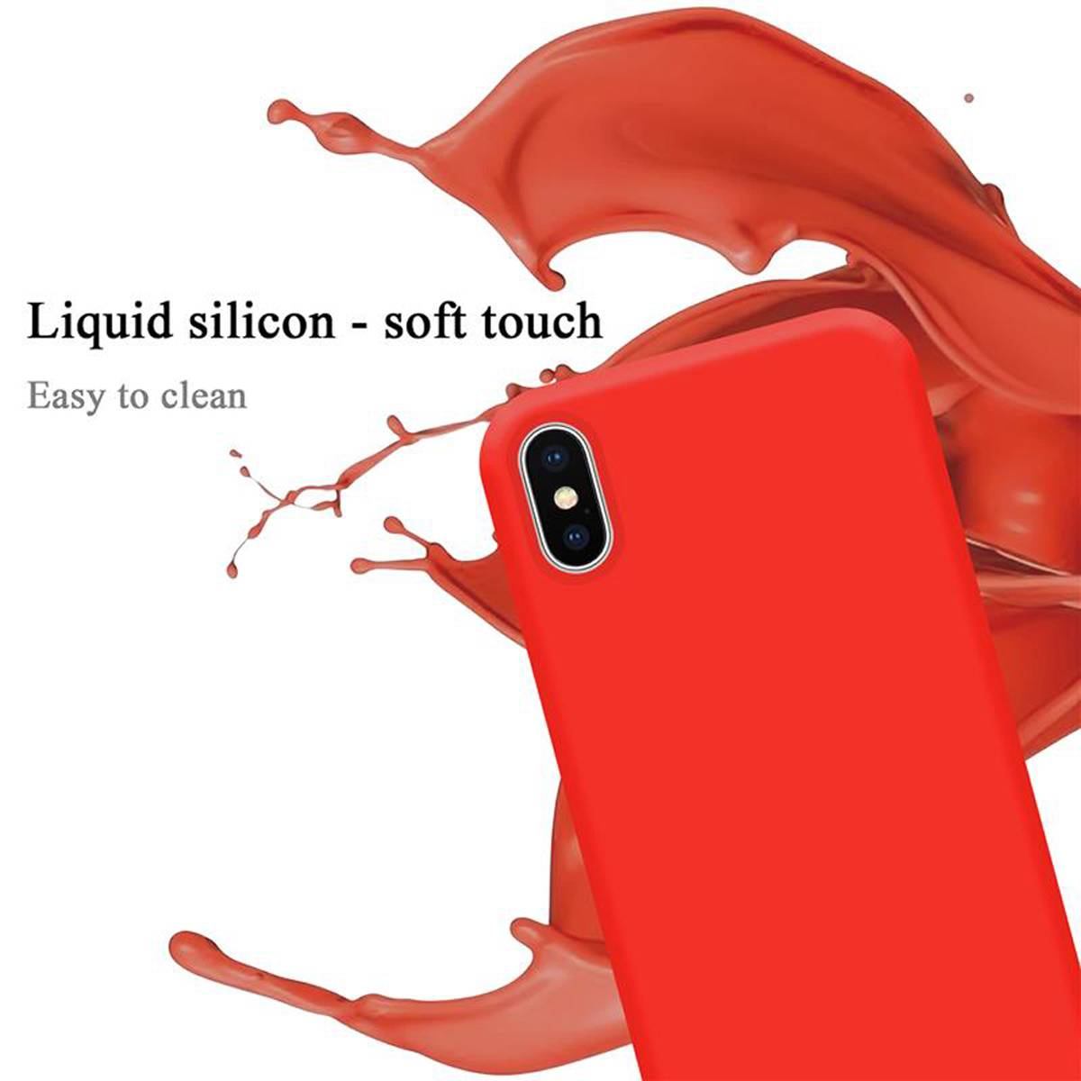 Cadorabo Schutzhülle für Apple iPhone X / XS Hülle in Rot Handyhülle Case Cover TPU Etui