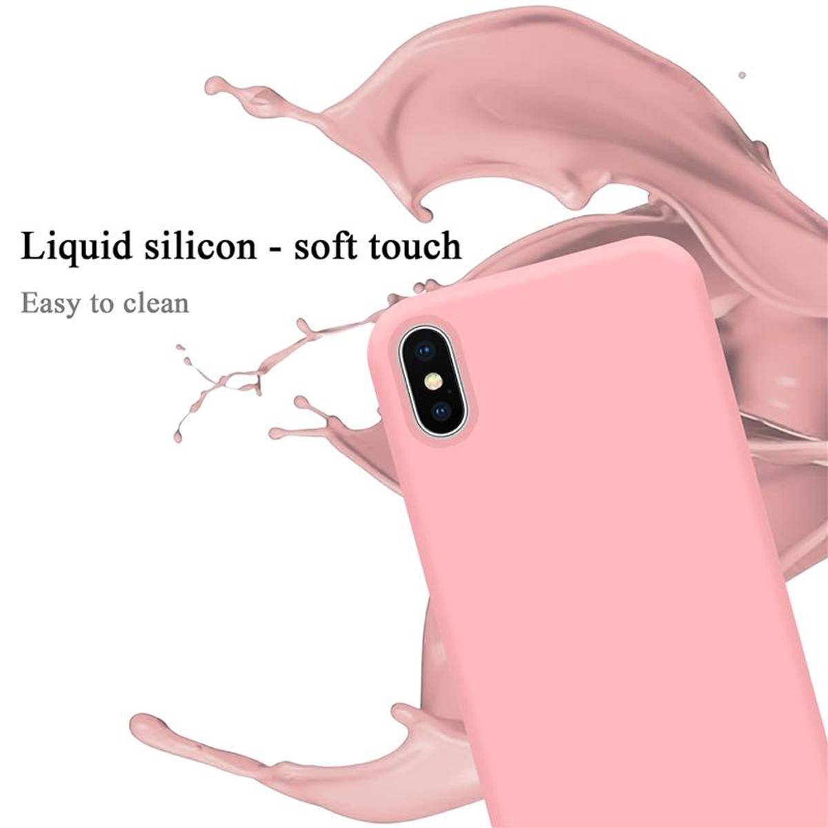 Cadorabo Schutzhülle für Apple iPhone X / XS Hülle in Rosa Handyhülle Case Cover TPU Etui