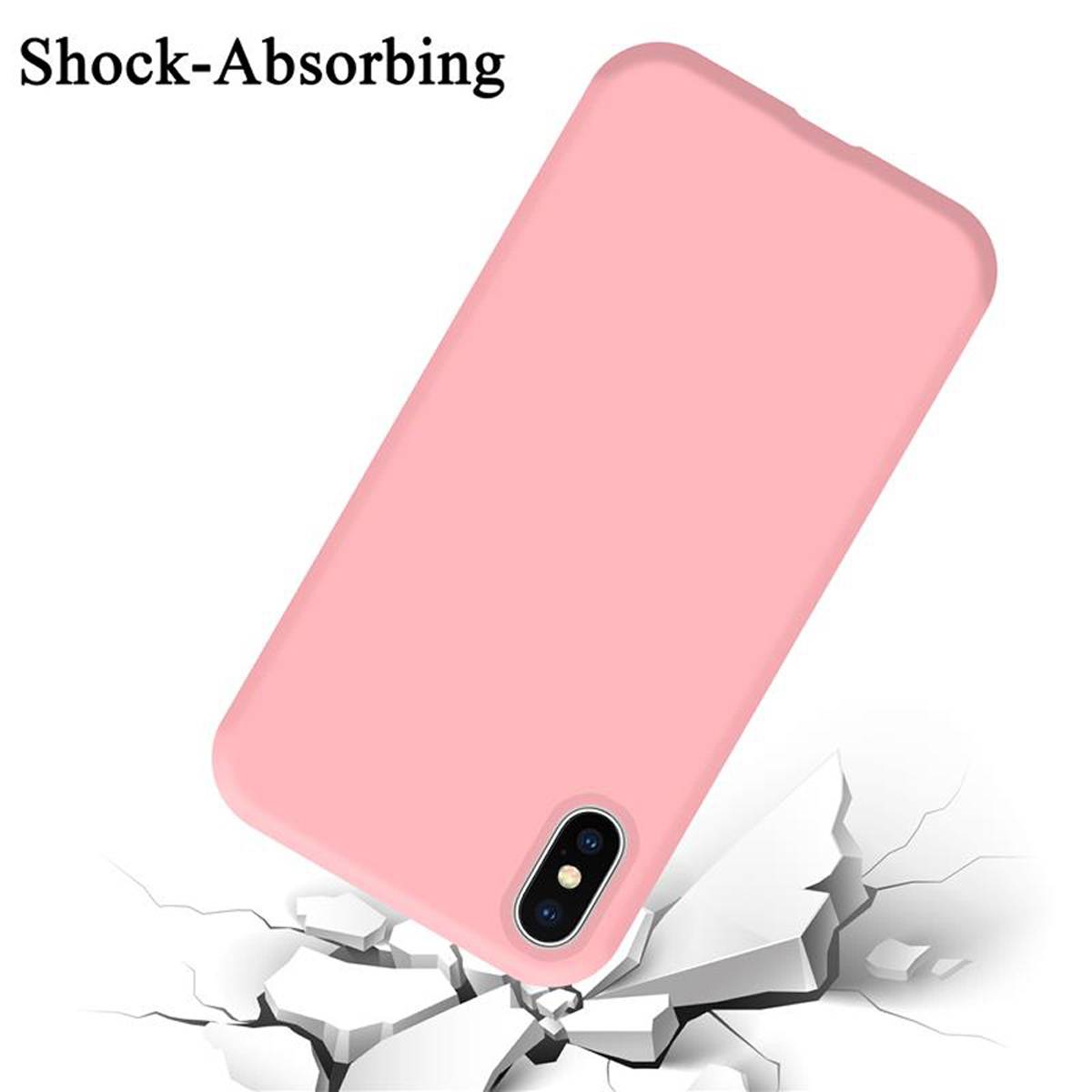 Cadorabo Schutzhülle für Apple iPhone X / XS Hülle in Rosa Handyhülle Case Cover TPU Etui