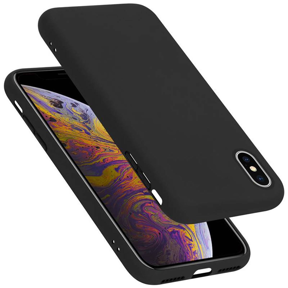 Cadorabo Schutzhülle für Apple iPhone X / XS Hülle in Schwarz Handyhülle Case Cover TPU Etui