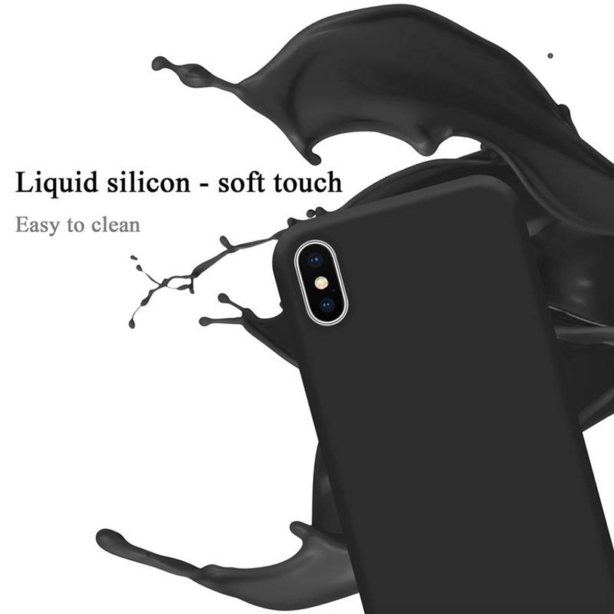 Cadorabo Schutzhülle für Apple iPhone X / XS Hülle in Schwarz Handyhülle Case Cover TPU Etui