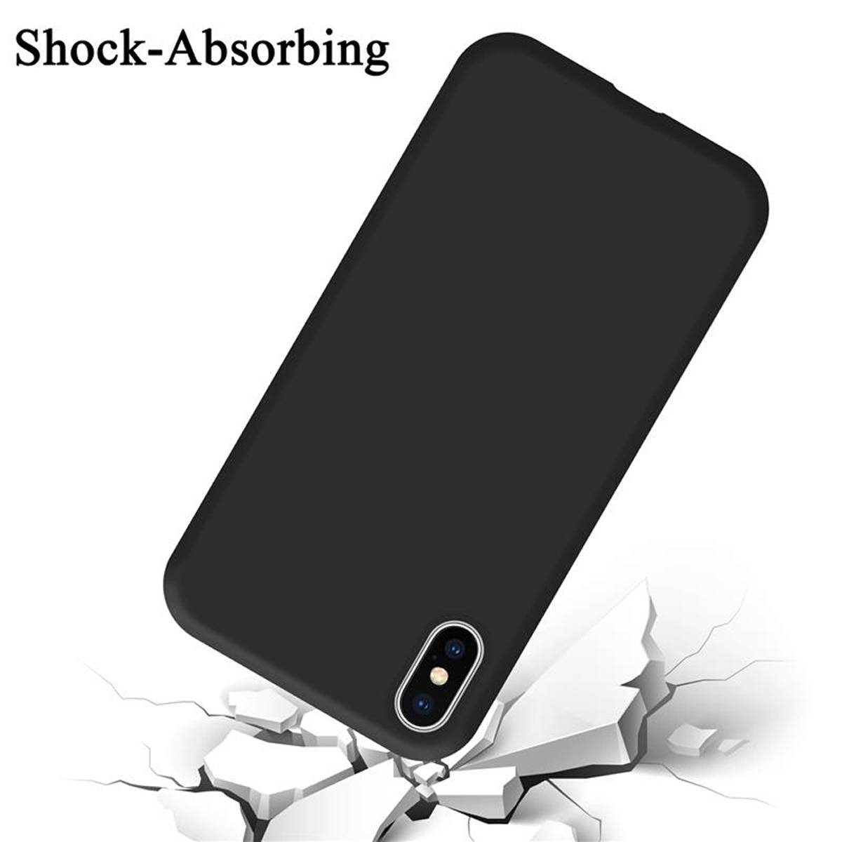 Cadorabo Schutzhülle für Apple iPhone X / XS Hülle in Schwarz Handyhülle Case Cover TPU Etui