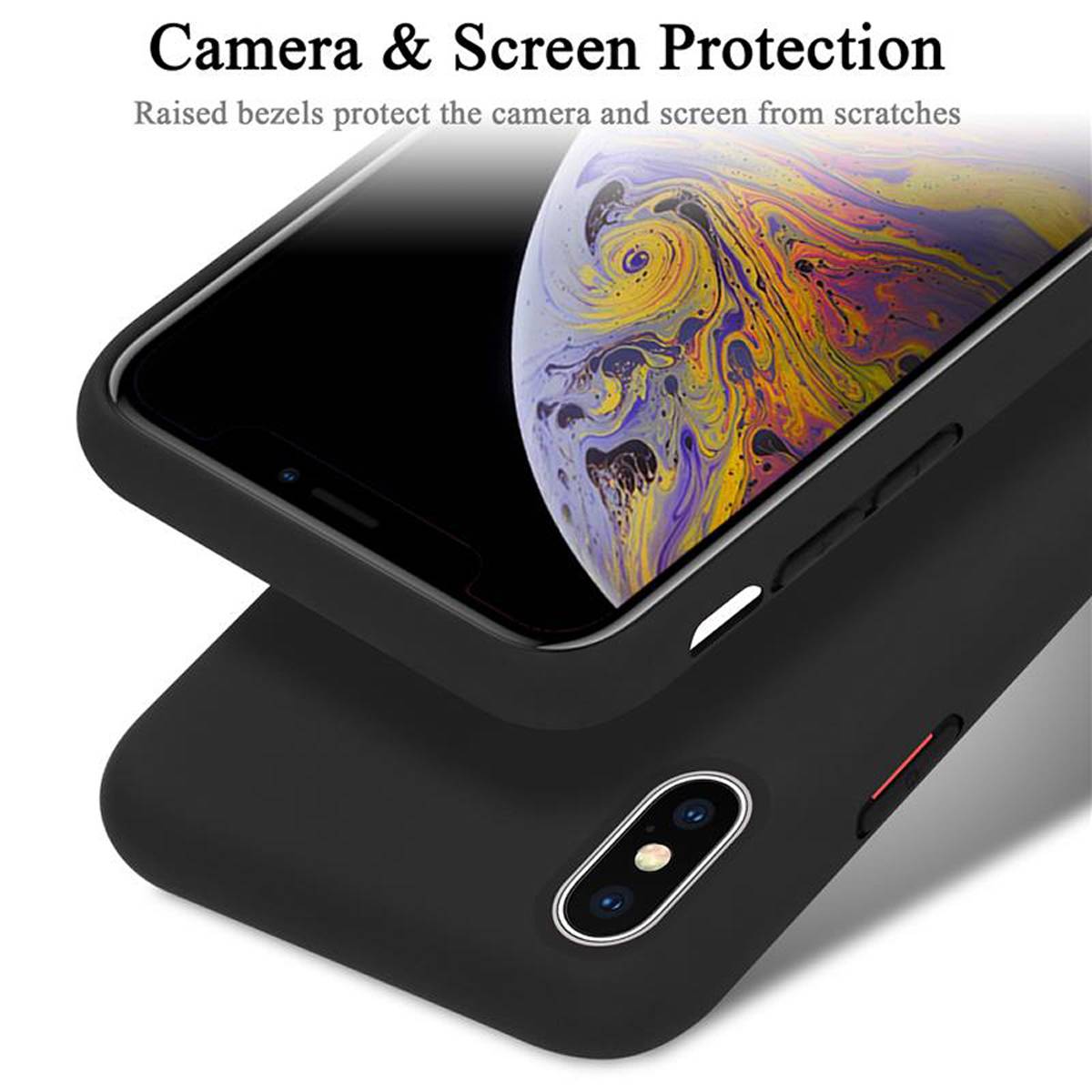 Cadorabo Schutzhülle für Apple iPhone X / XS Hülle in Schwarz Handyhülle Case Cover TPU Etui