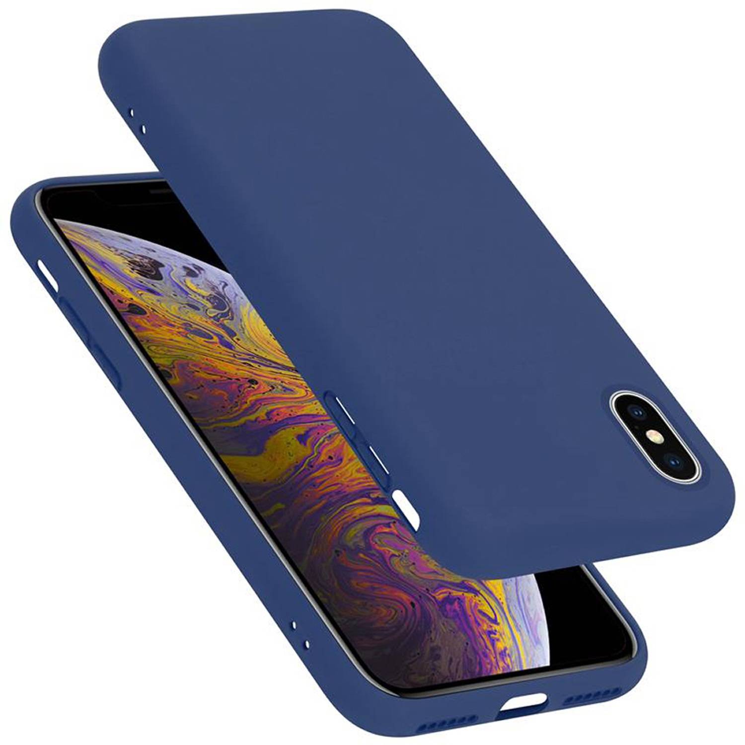 Cadorabo Schutzhülle für Apple iPhone X / XS Hülle in Blau Handyhülle Case Cover TPU Etui