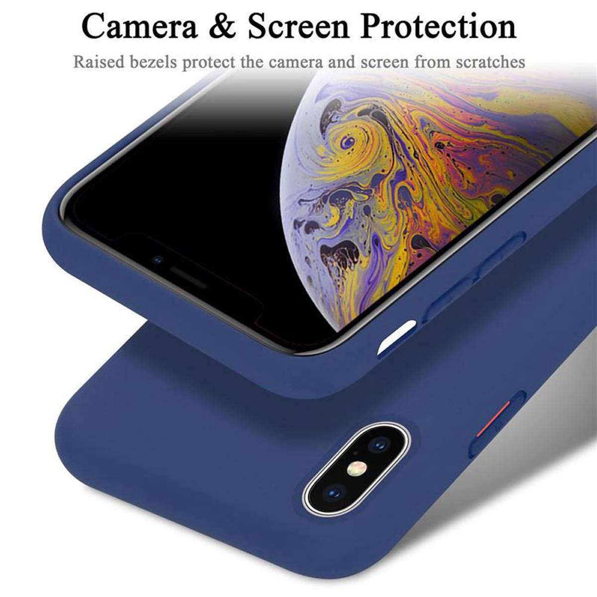 Cadorabo Schutzhülle für Apple iPhone X / XS Hülle in Blau Handyhülle Case Cover TPU Etui