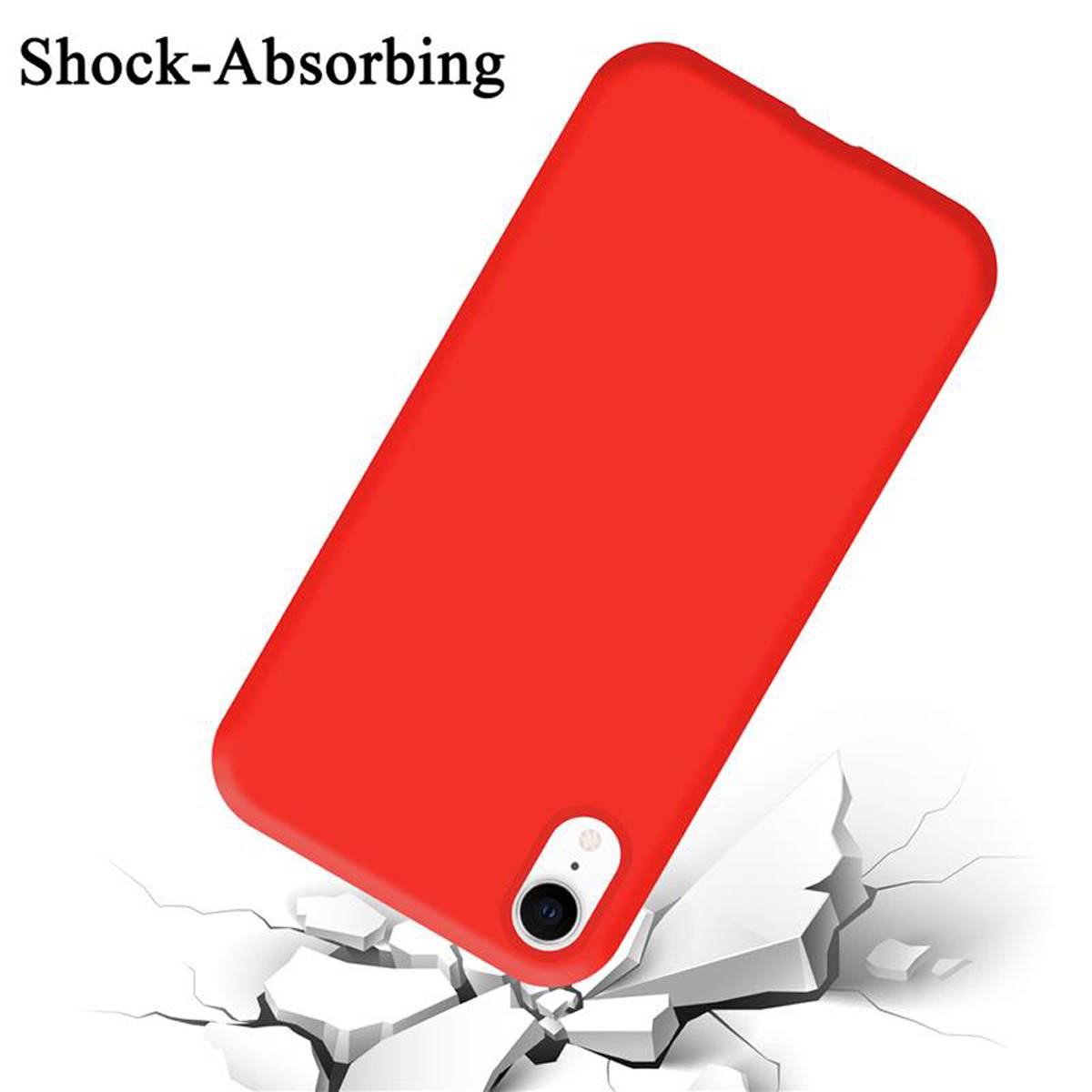 Cadorabo Schutzhülle für Apple iPhone XR Hülle in Rot Handyhülle Case Cover TPU Etui