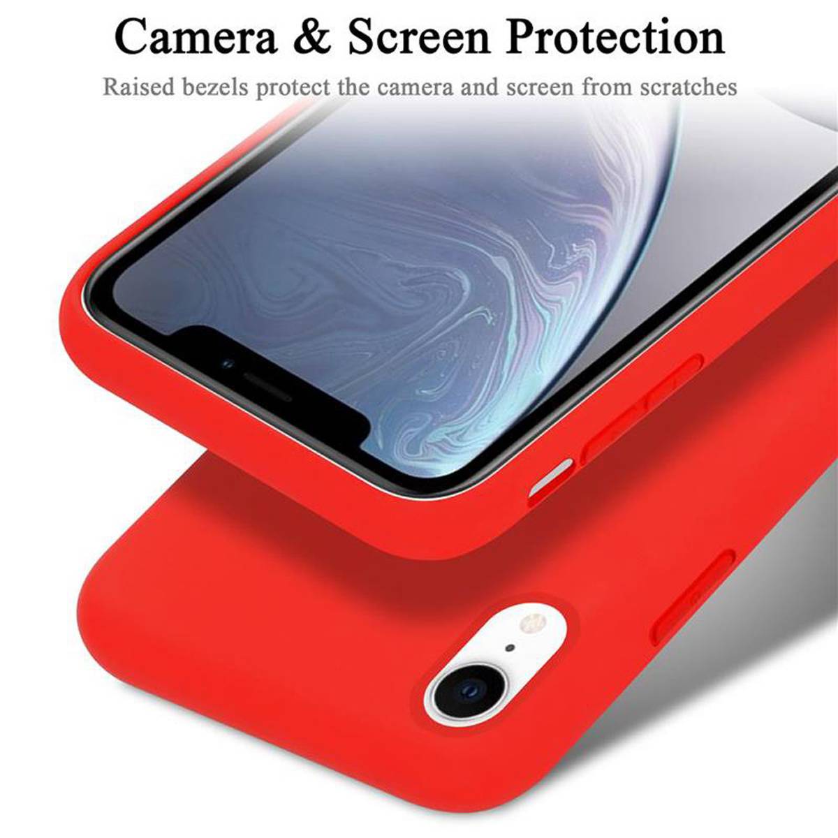 Cadorabo Schutzhülle für Apple iPhone XR Hülle in Rot Handyhülle Case Cover TPU Etui