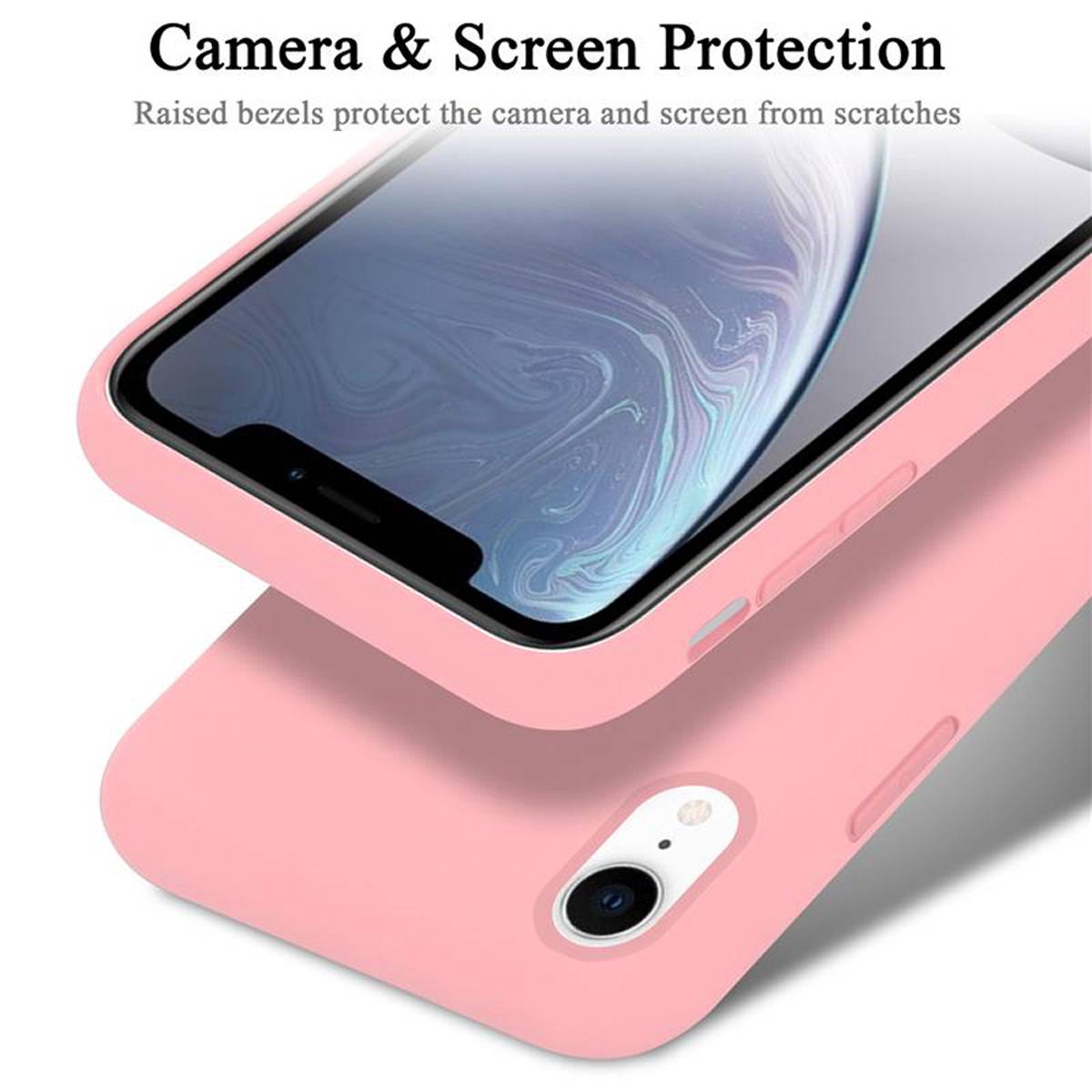 Cadorabo Schutzhülle für Apple iPhone XR Hülle in Rosa Handyhülle Case Cover TPU Etui