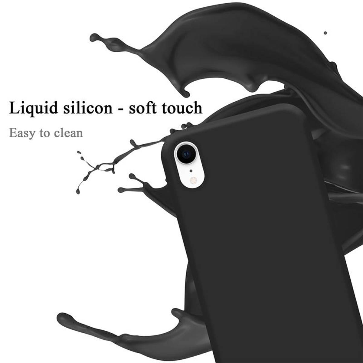 Cadorabo Schutzhülle für Apple iPhone XR Hülle in Schwarz Handyhülle Case Cover TPU Etui