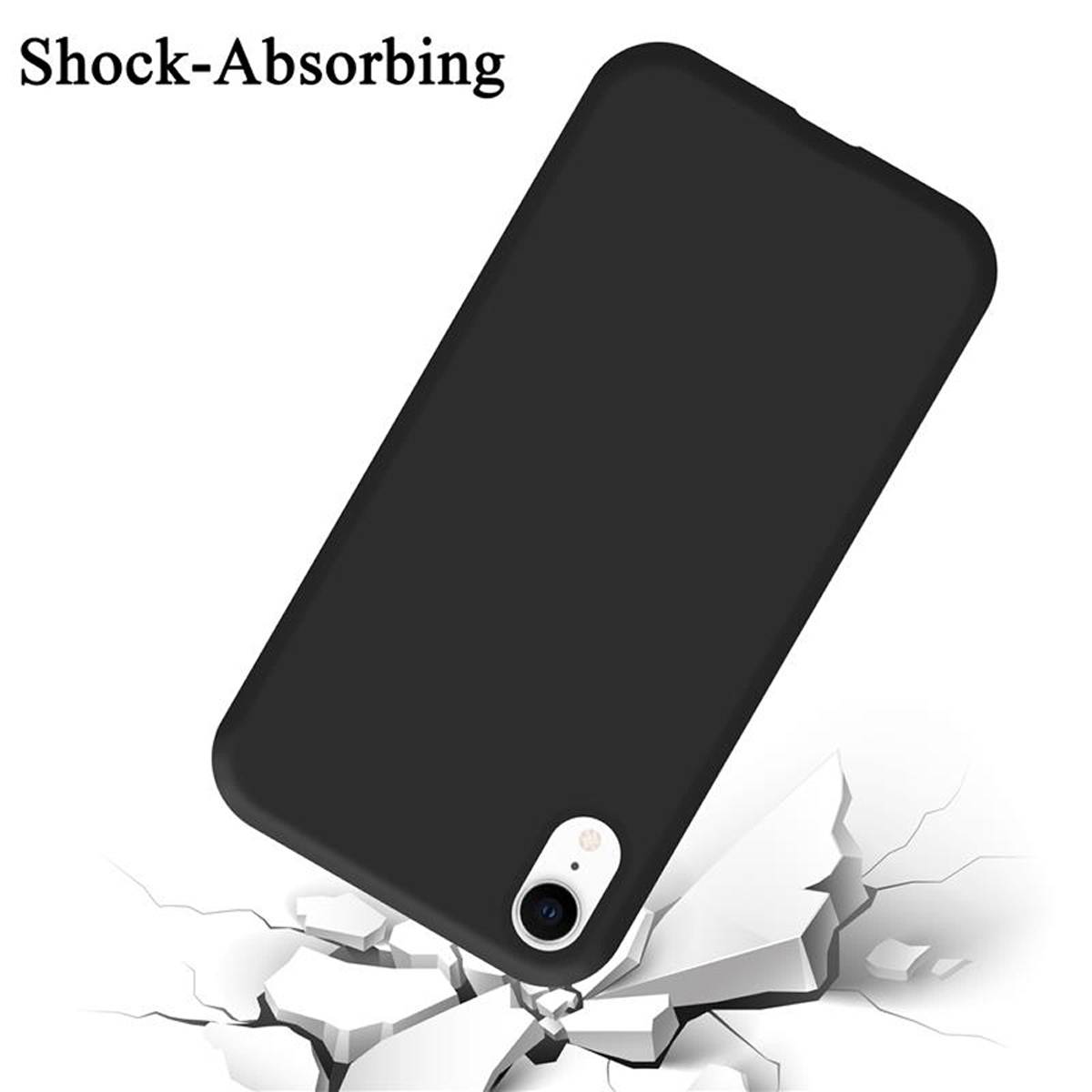 Cadorabo Schutzhülle für Apple iPhone XR Hülle in Schwarz Handyhülle Case Cover TPU Etui