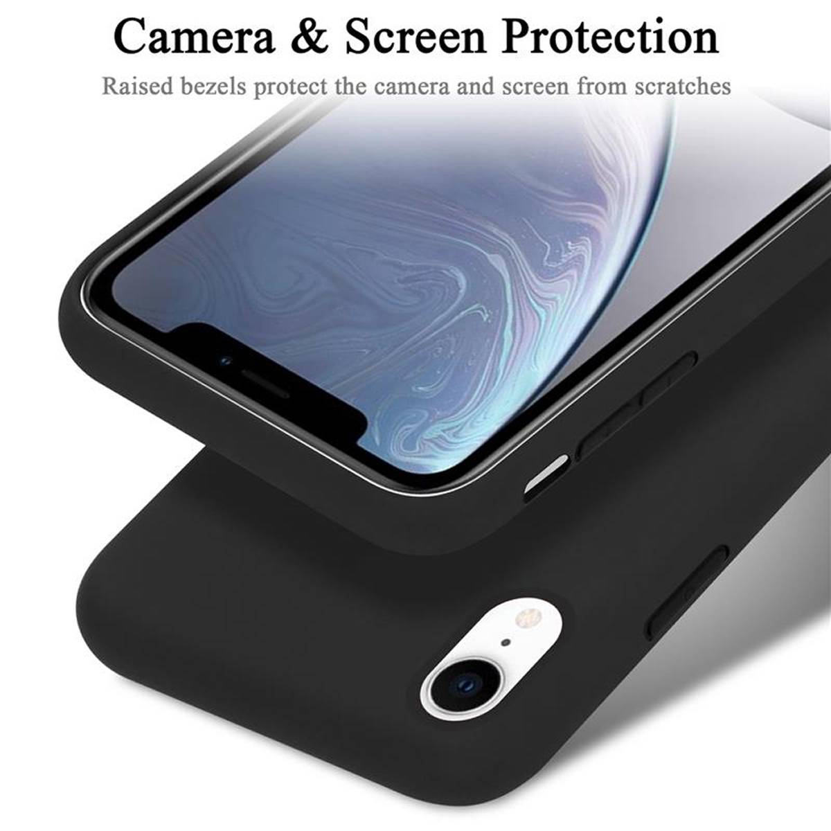 Cadorabo Schutzhülle für Apple iPhone XR Hülle in Schwarz Handyhülle Case Cover TPU Etui