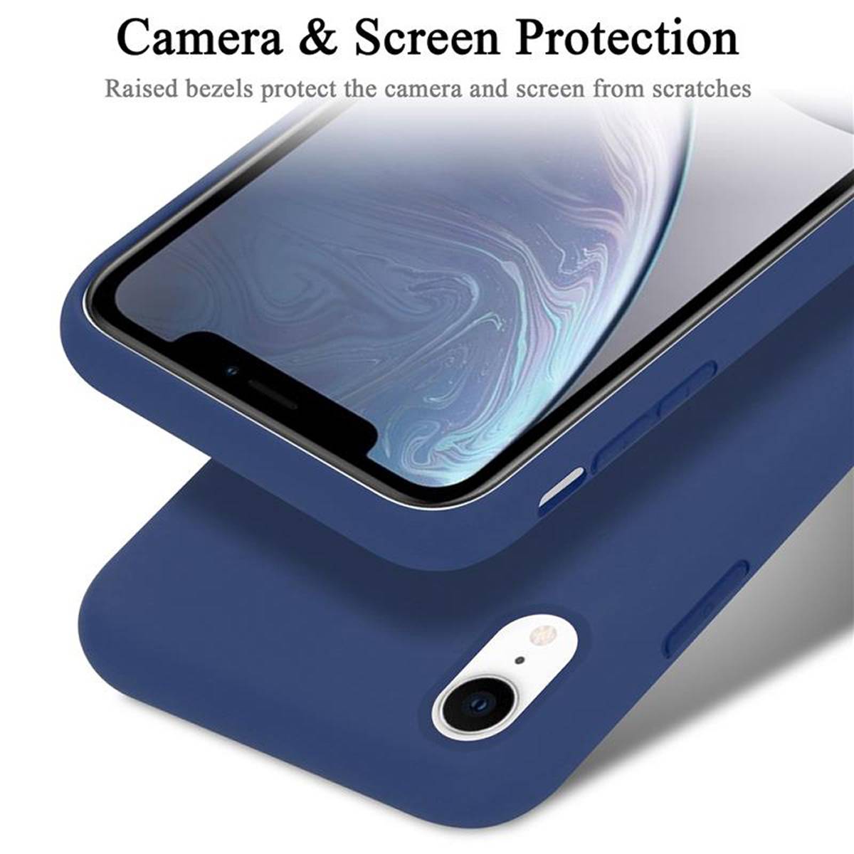 Cadorabo Schutzhülle für Apple iPhone XR Hülle in Blau Handyhülle Case Cover TPU Etui